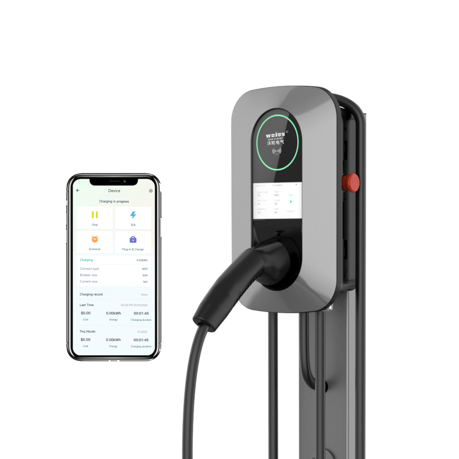 Ev Charging Pile - 22kW AC Oplaadpaal voor thuisgebruik EV