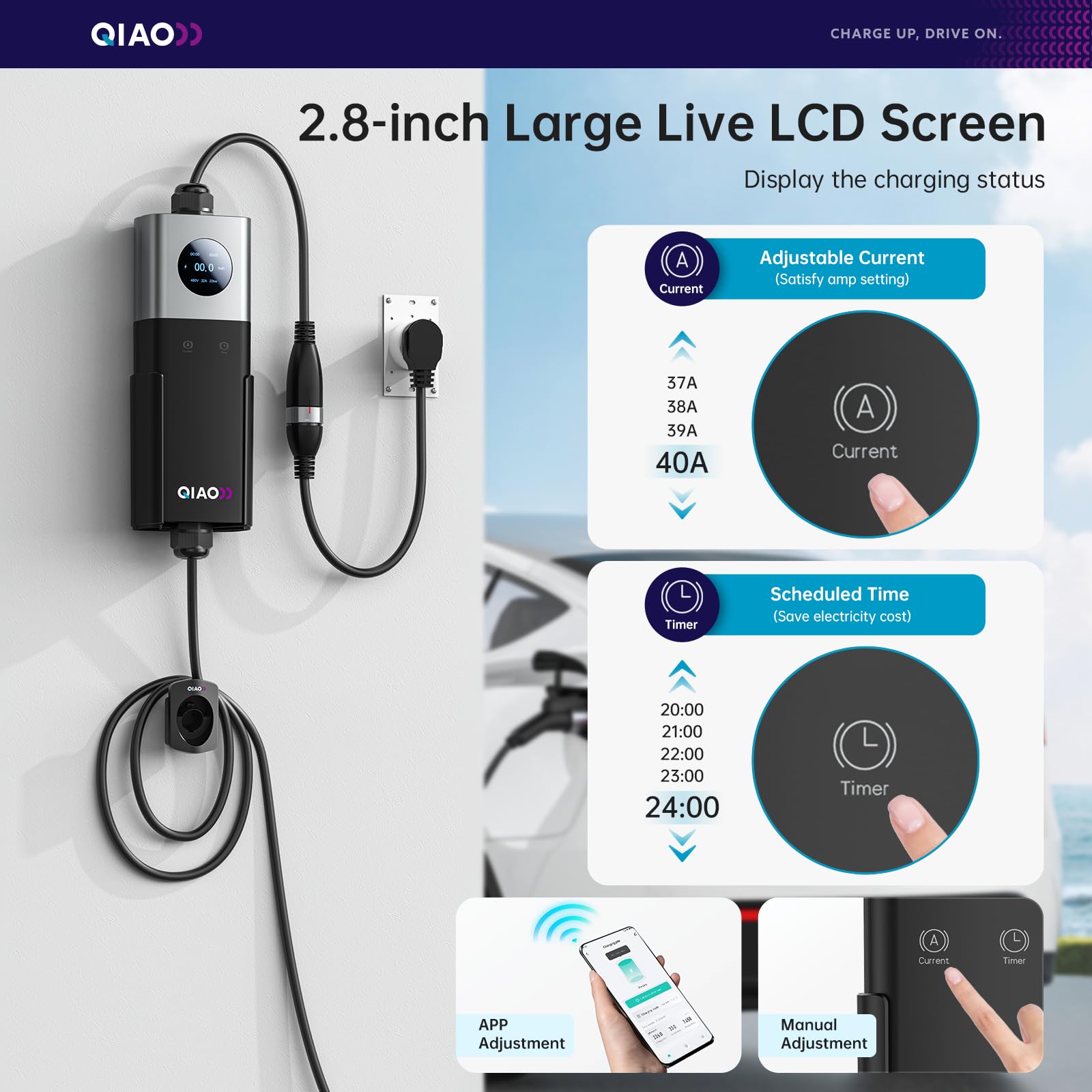 QIAO niveau 2 oplader voor ele - Ev Charger Adapter recensie en prijs
