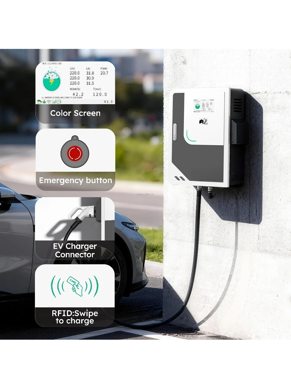 Hoge prestatie EVSE 30kW 40kW  - Ev Charging Pile recensie en prijs