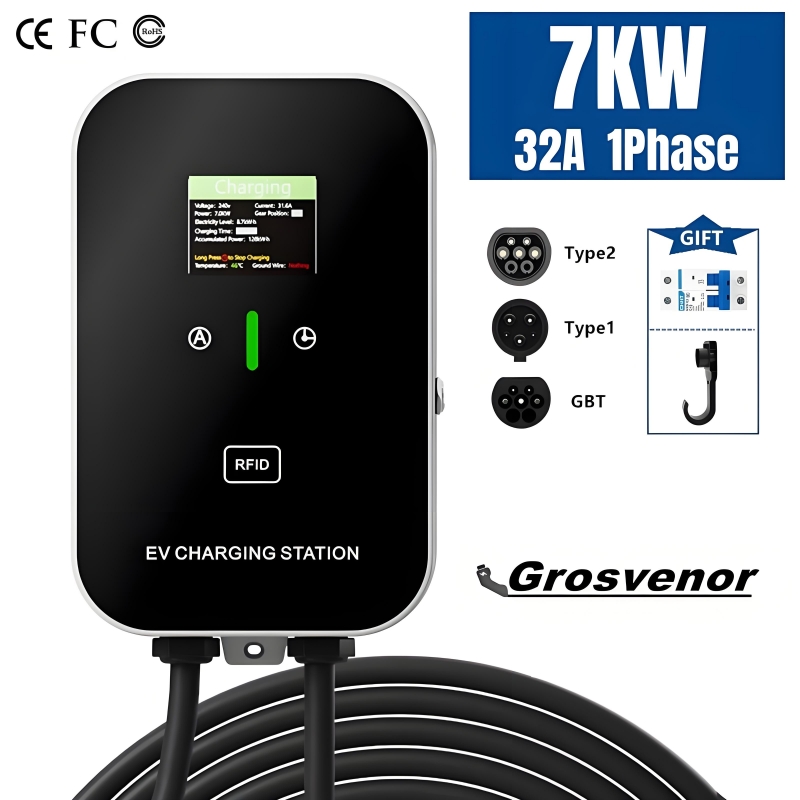 Nieuwe 7KW Type2 Elektrische A - Wallbox Ev recensie en prijs